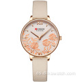 Curren 9065 nuevo reloj de cuero genuino de alta calidad para mujer, reloj de moda para mujer, reloj de lujo, reloj deportivo de cuarzo, reloj Masculino